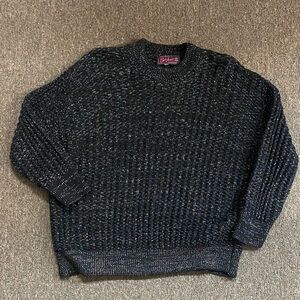 Bobbie Brooks Vintage Black Multi Metallic Color Crewneck Sweater